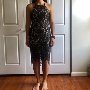 Black and Cream Lace Dress